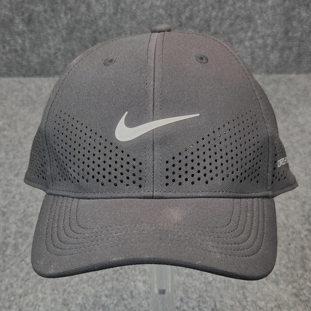 Nike Club Cap Dri-FIT ADV Hat Mens L XL Black Perforated Snapback